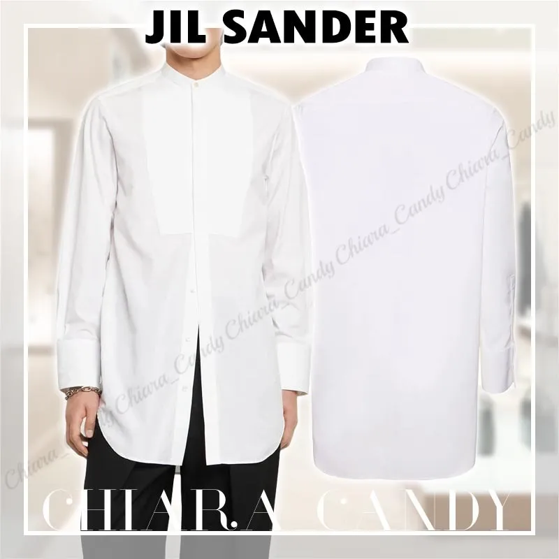 Jil Sander  |Long Sleeves Plain Cotton Oversized Designers Shirts