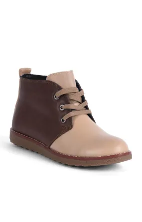 Ladies Two Tone Leather Desert Boot