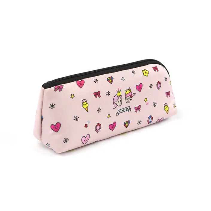 Light Pink Graphic Pencil Cases Stationery Zipper School 19cm Office Cosmetics Pouches Artists Designer Prints Gifts Bags Purses