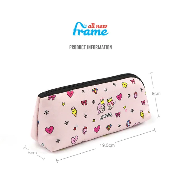 Light Pink Graphic Pencil Cases Stationery Zipper School 19cm Office Cosmetics Pouches Artists Designer Prints Gifts Bags Purses