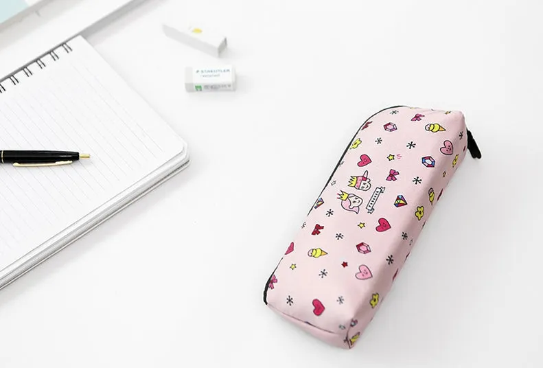 Light Pink Graphic Pencil Cases Stationery Zipper School 19cm Office Cosmetics Pouches Artists Designer Prints Gifts Bags Purses