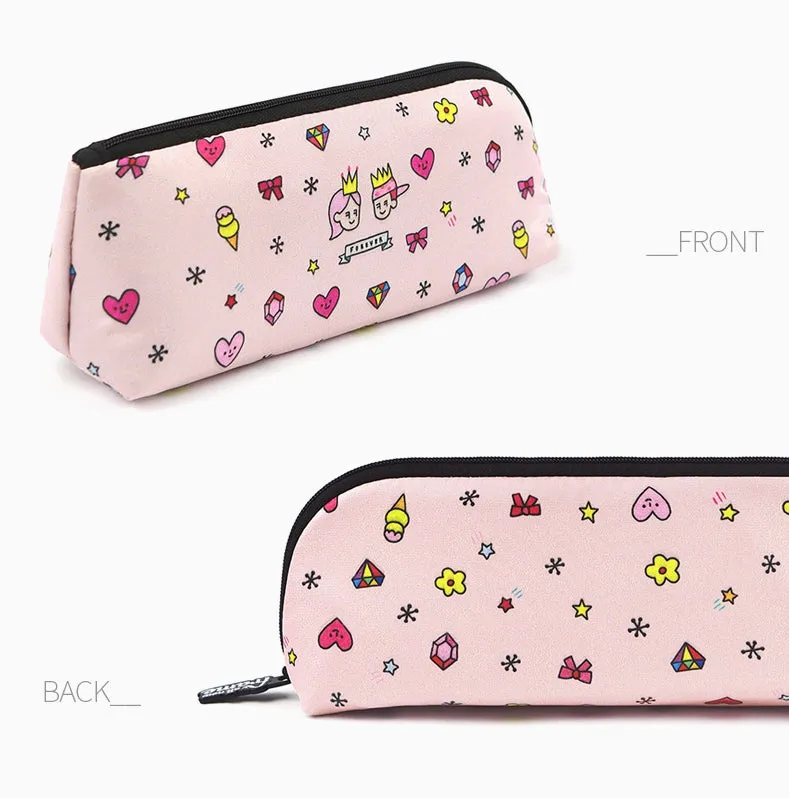 Light Pink Graphic Pencil Cases Stationery Zipper School 19cm Office Cosmetics Pouches Artists Designer Prints Gifts Bags Purses