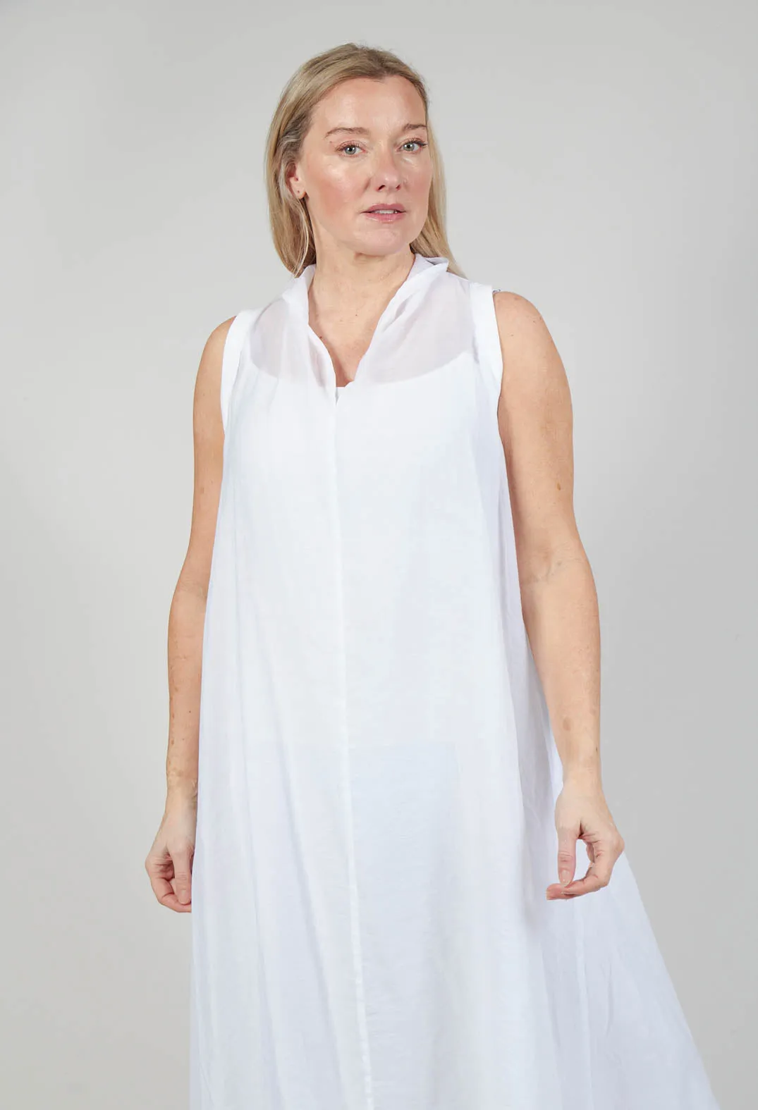 Lightweight Sleeveless Dress in White