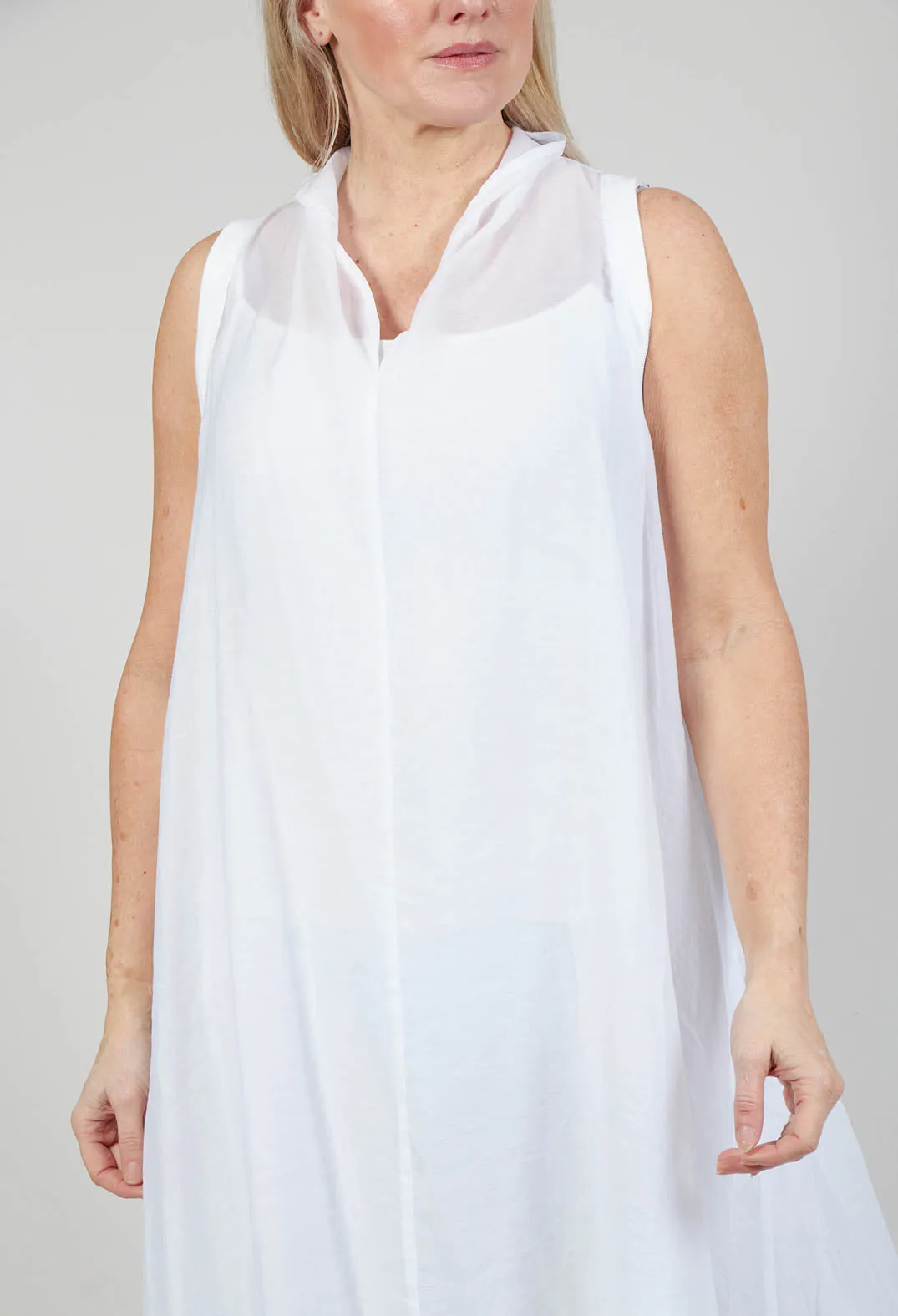 Lightweight Sleeveless Dress in White