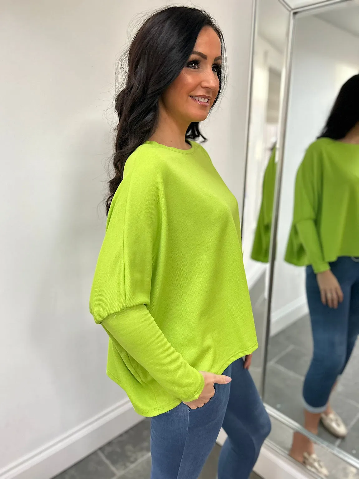 Lime Lightweight Sweat Top Delaney