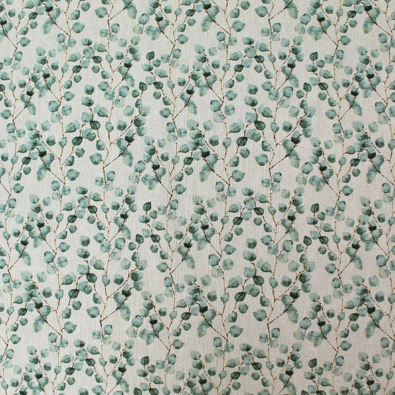 Linen Look Furnishing Fabric - Smaller Eucalyptus Leaves