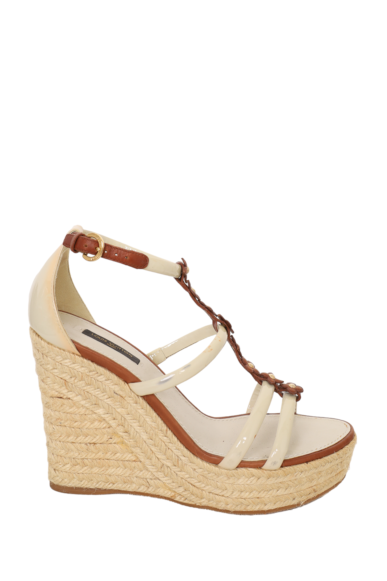 Louis Vuitton Cream/Brown Espadrilles Size 38.5