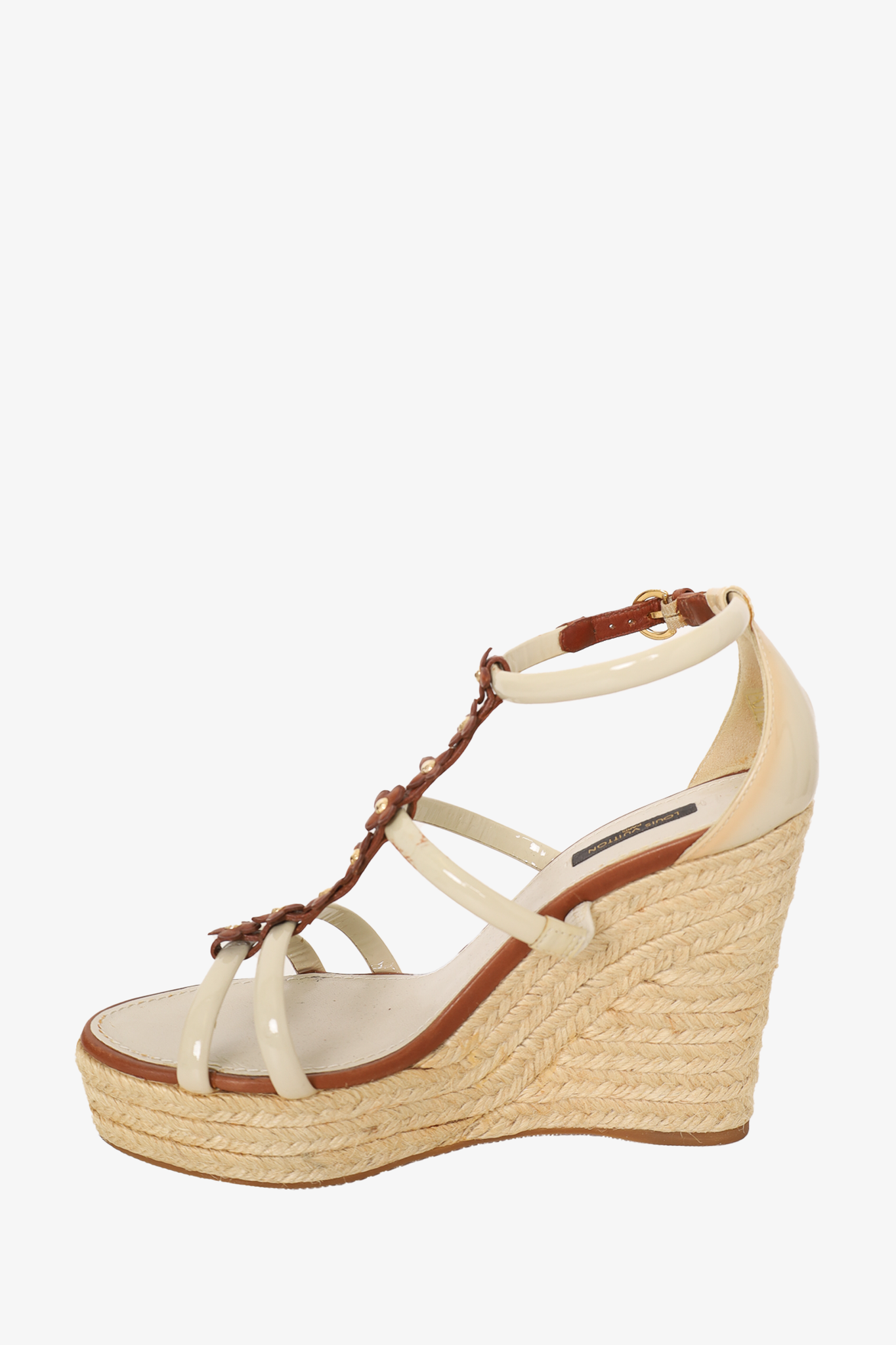 Louis Vuitton Cream/Brown Espadrilles Size 38.5