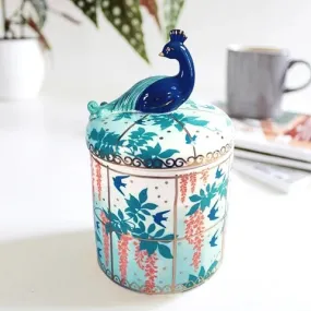 Luxurious Peacock Storage Jar