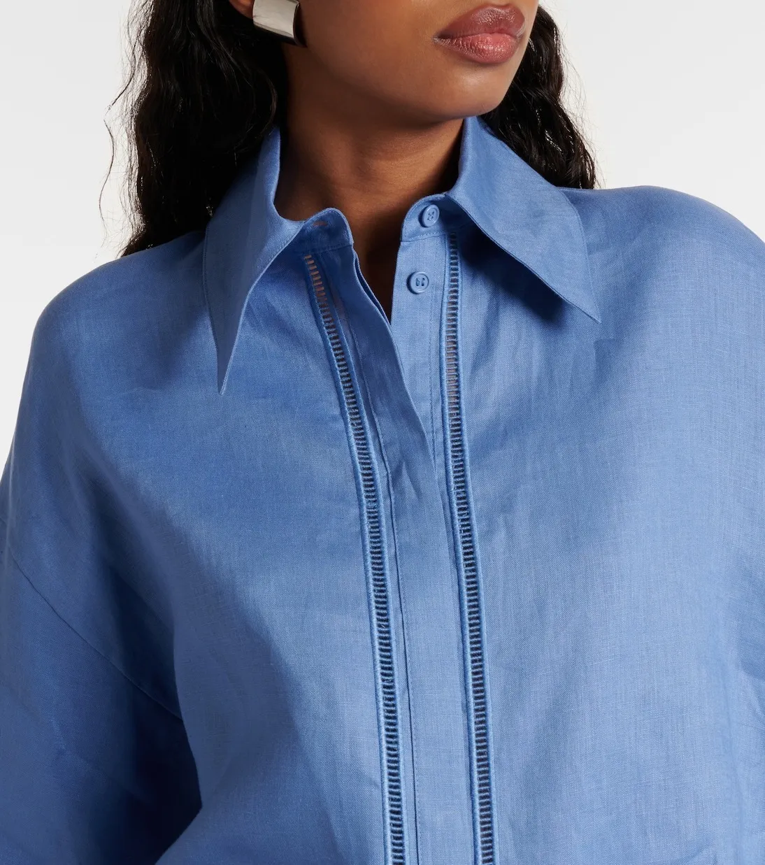 MaxMara  |Casual Style Linen Plain Short Sleeves Office Style