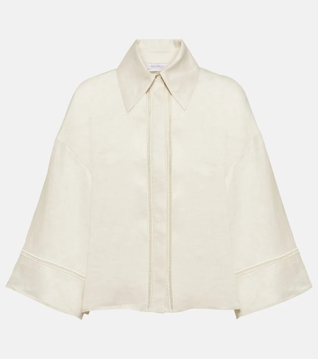 MaxMara  |Casual Style Linen Plain Short Sleeves Office Style