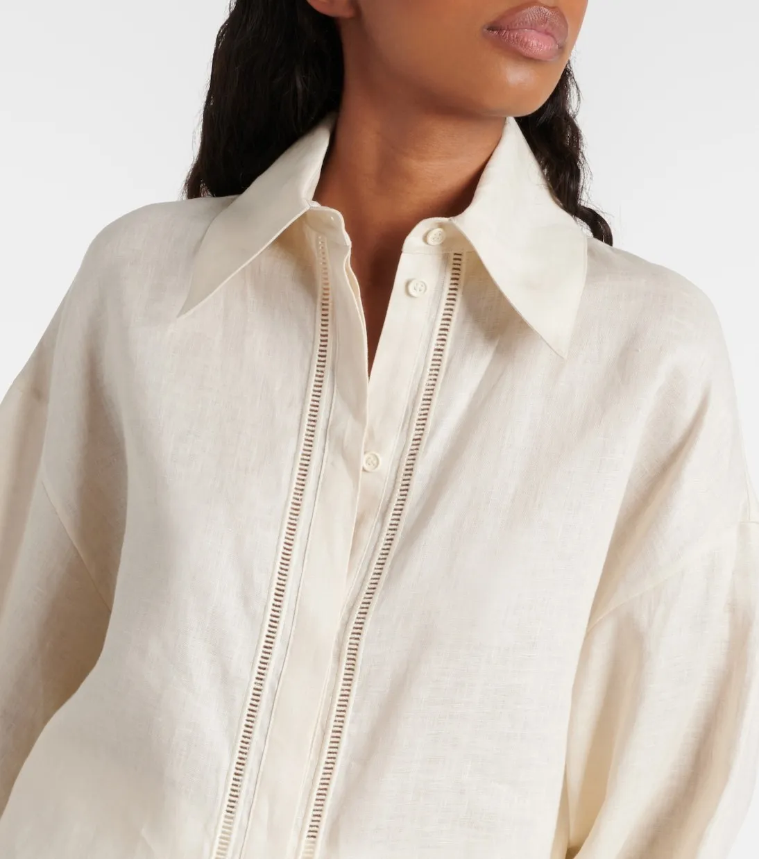 MaxMara  |Casual Style Linen Plain Short Sleeves Office Style