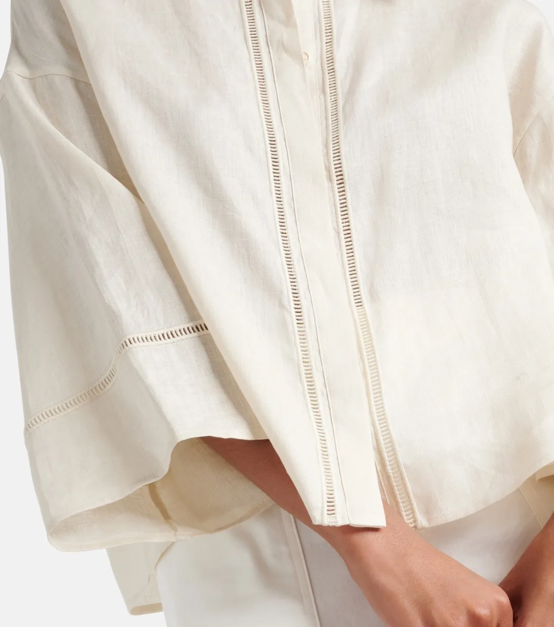 MaxMara  |Casual Style Linen Plain Short Sleeves Office Style