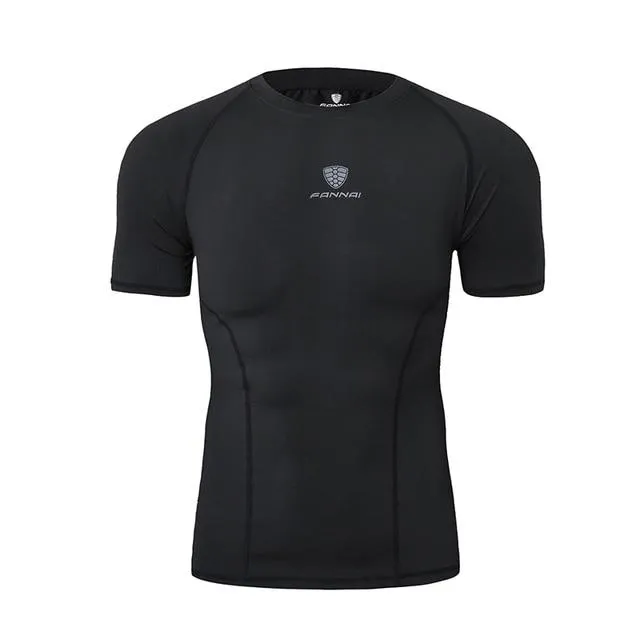 Men's Sport Running Gym Body Building Fitness Tight Short Sleeve T-shirts