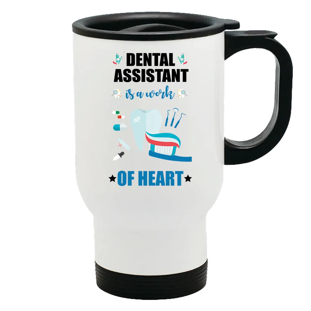 Metal Coffee and Tea Travel Mug Work of Heart