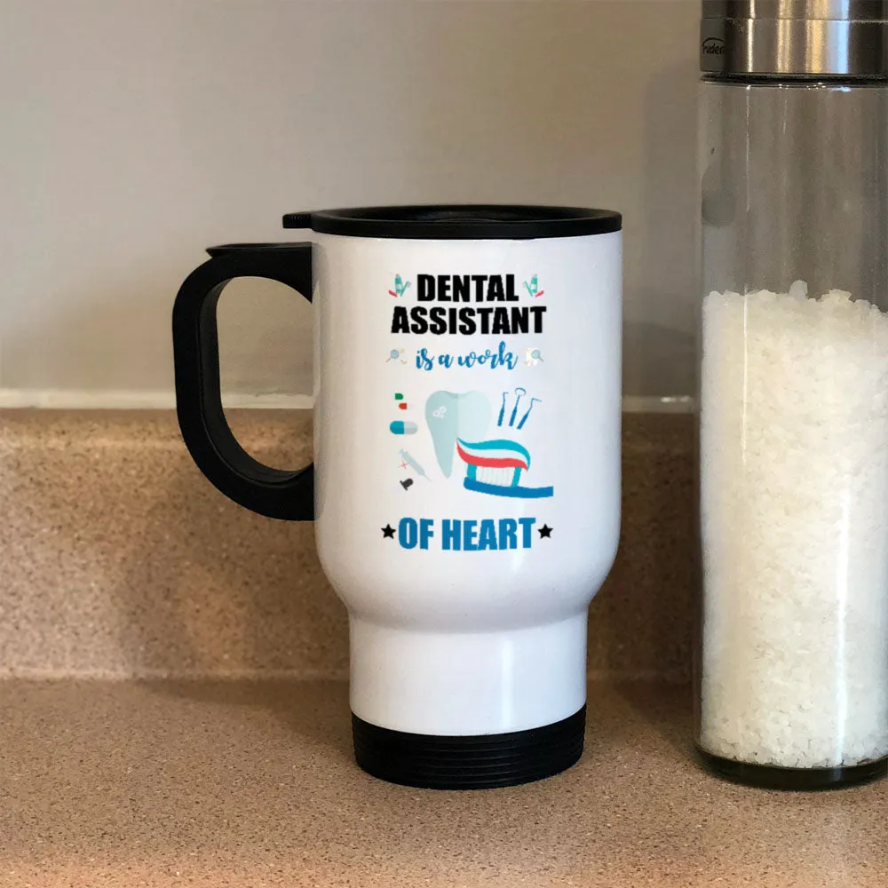 Metal Coffee and Tea Travel Mug Work of Heart