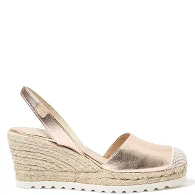 Metallic Closed Toe Leather Menorcan Espadrille For Women - Frida Montada 1924 Metallic