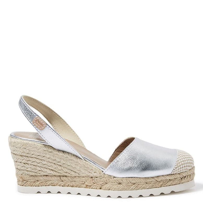 Metallic Closed Toe Leather Menorcan Espadrille For Women - Frida Montada 1924 Metallic