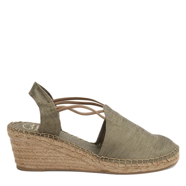 Metallic Cotton Blend Wedge Espadrille for Women - Turia