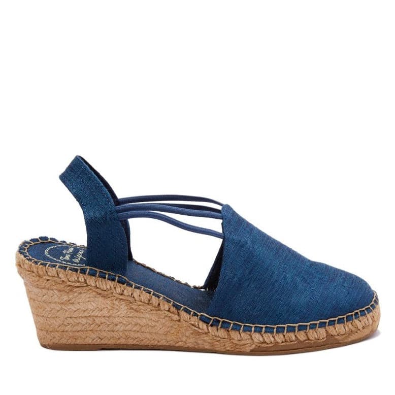 Metallic Cotton Blend Wedge Espadrille for Women - Turia