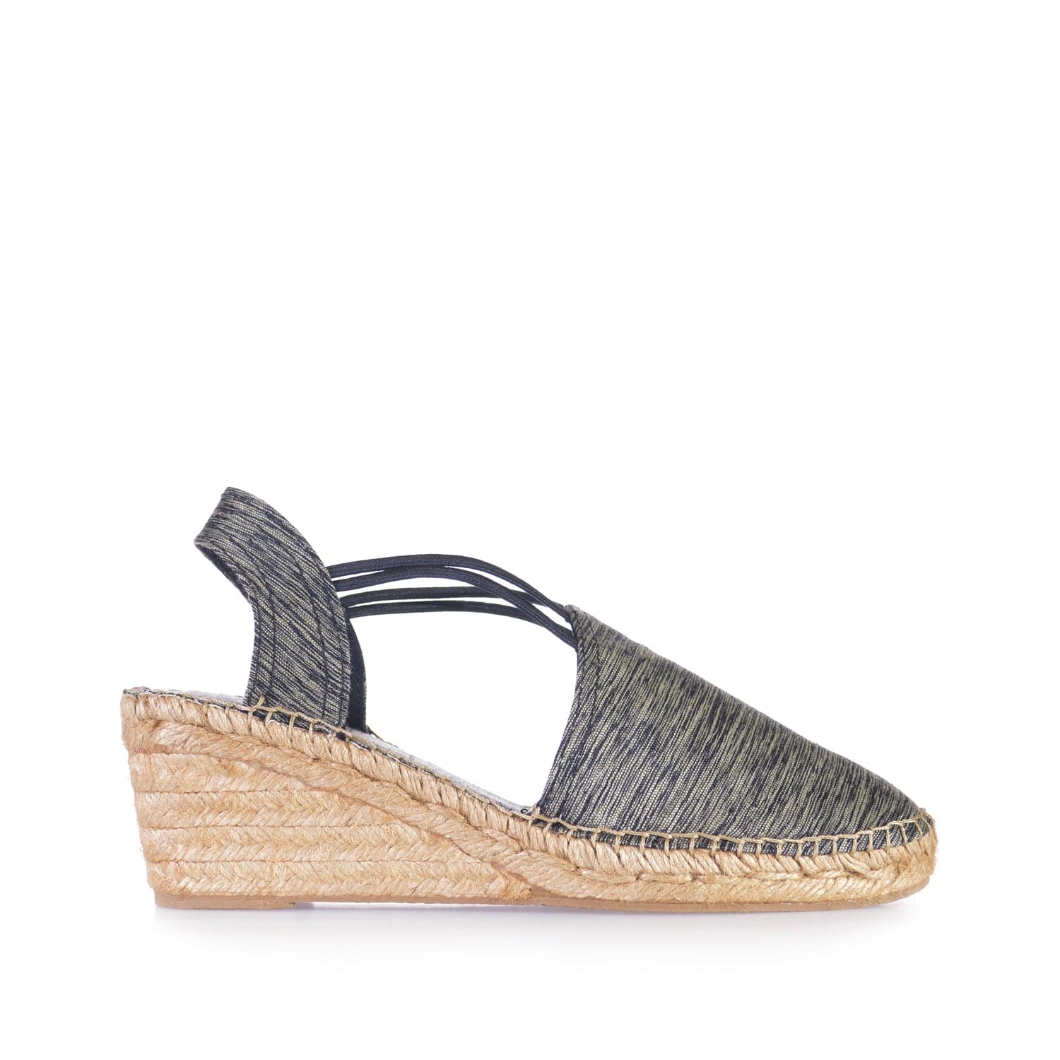 Metallic Cotton Blend Wedge Espadrille for Women - Turia