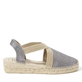 Metallic Cotton Blend Wedge Espadrille for Women - Velino-S