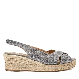 MetallicCotton Blend Wedge Espadrille for Women - Mabel-S