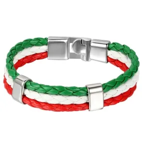 Mexico Flag Braided Bracelet