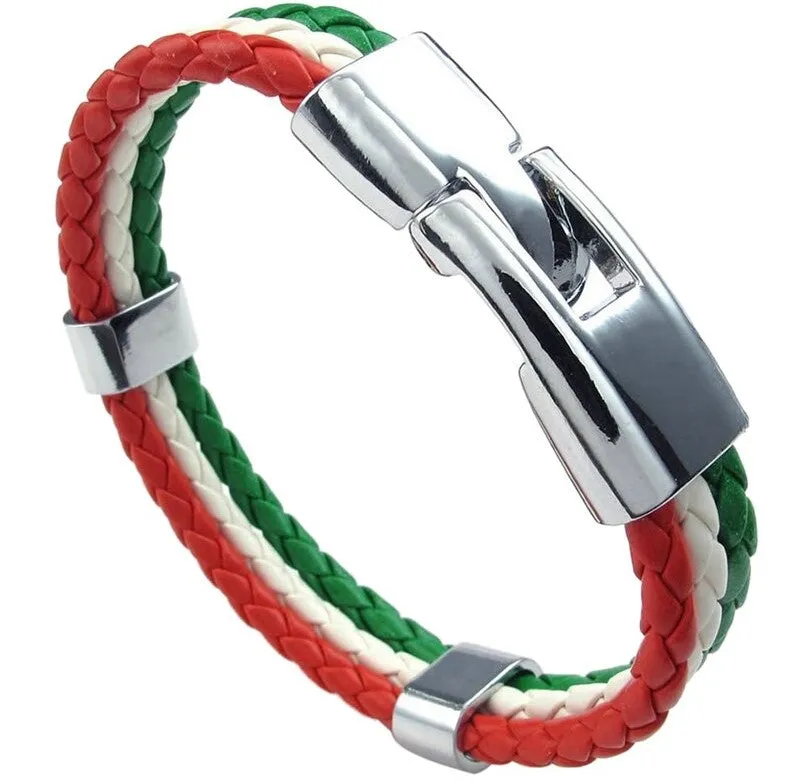 Mexico Flag Braided Bracelet