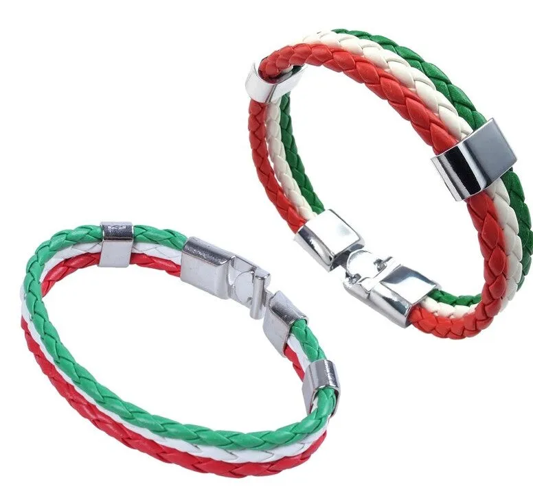 Mexico Flag Braided Bracelet