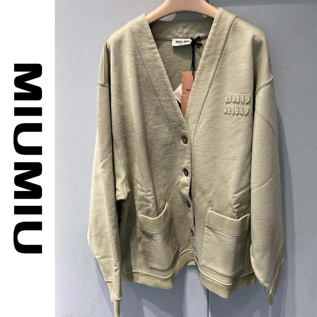 MiuMiu  |Casual Style Street Style Long Sleeves Plain Cotton