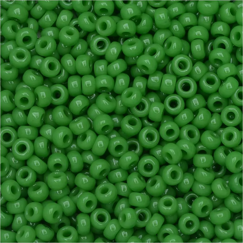 Miyuki Round Seed Beads, 11/0, #411 Opaque Jade Green (2.5 Tube)