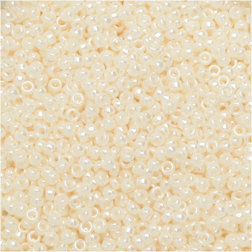 Miyuki Round Seed Beads, 15/0, #9592 Ivory Ceylon (8.2 Gram Tube)