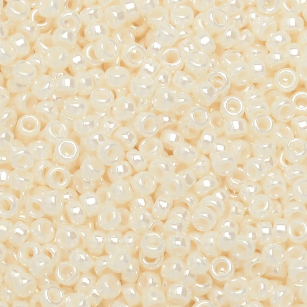 Miyuki Round Seed Beads, 15/0, #9592 Ivory Ceylon (8.2 Gram Tube)