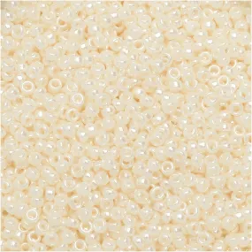 Miyuki Round Seed Beads, 15/0, #9592 Ivory Ceylon (8.2 Gram Tube)