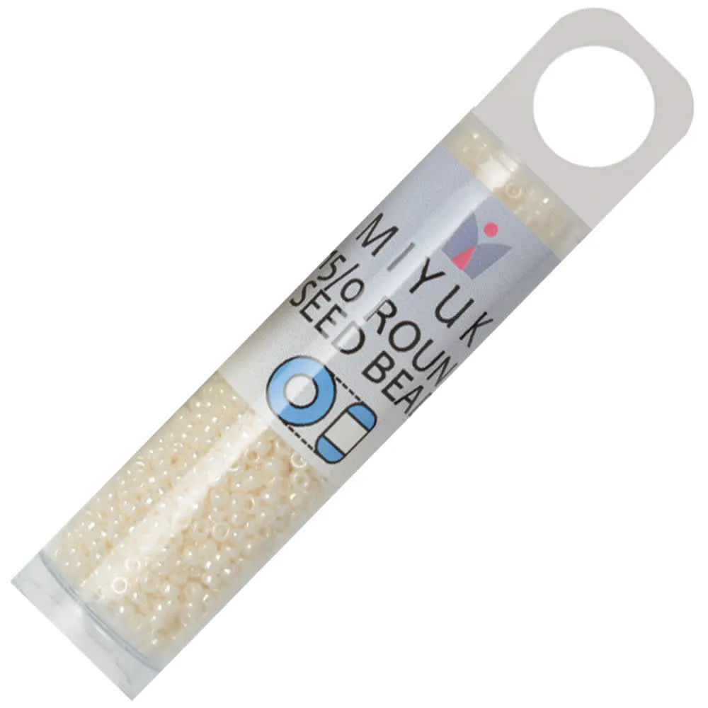 Miyuki Round Seed Beads, 15/0, #9592 Ivory Ceylon (8.2 Gram Tube)