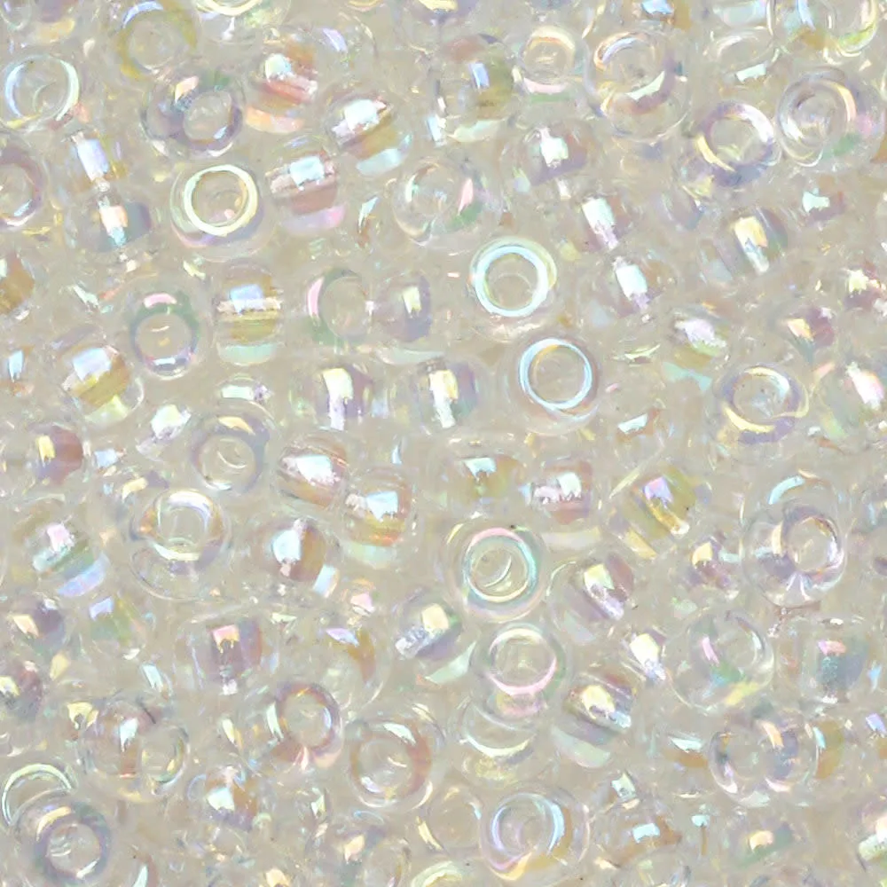 Miyuki Round Seed Beads, 8/0, #9250 Crystal AB (22 Gram Tube)