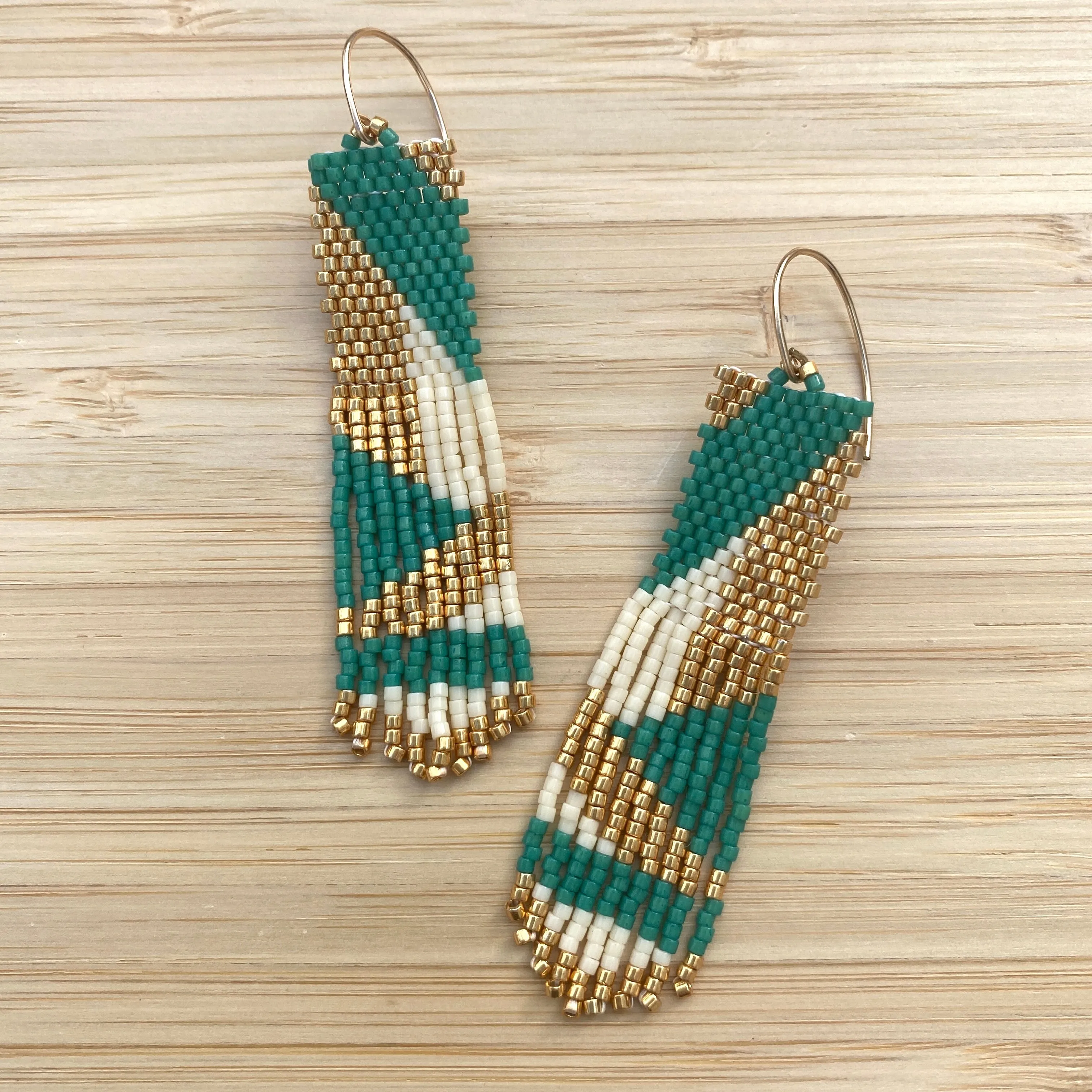 Modern Color Blocked Fringe Earrings