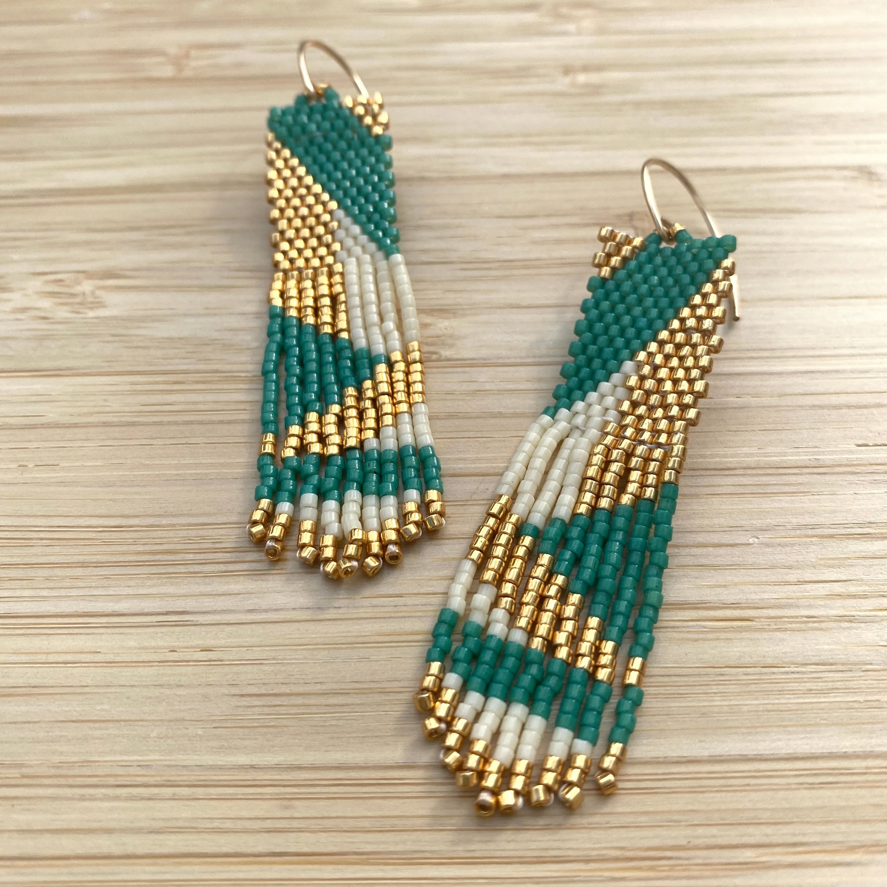 Modern Color Blocked Fringe Earrings