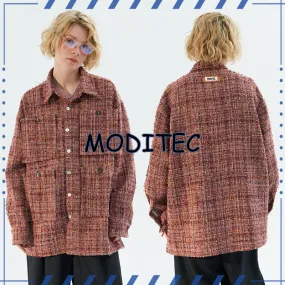 MODITEC  |Unisex Street Style Oversized Logo Shirts