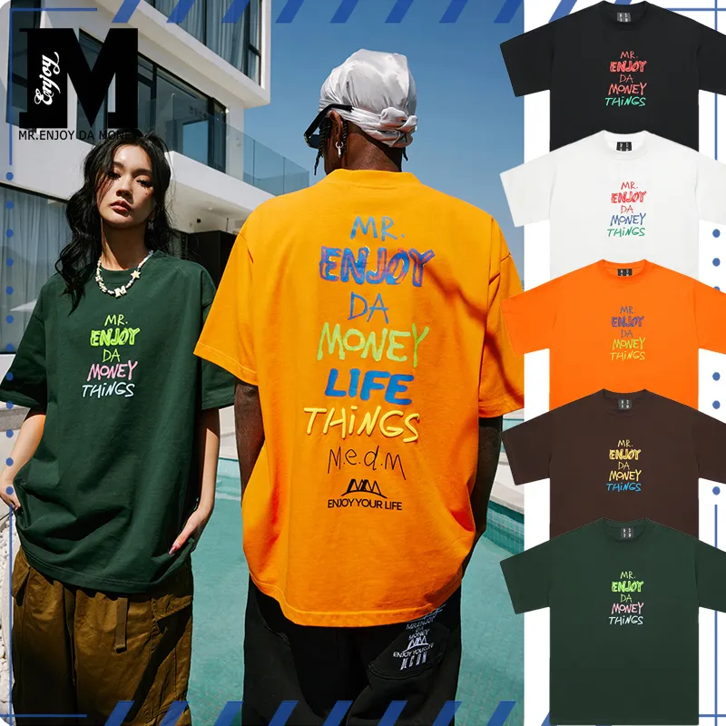 MR. ENJOY DA MONEY  |Unisex Street Style Cotton Oversized Logo T-Shirts