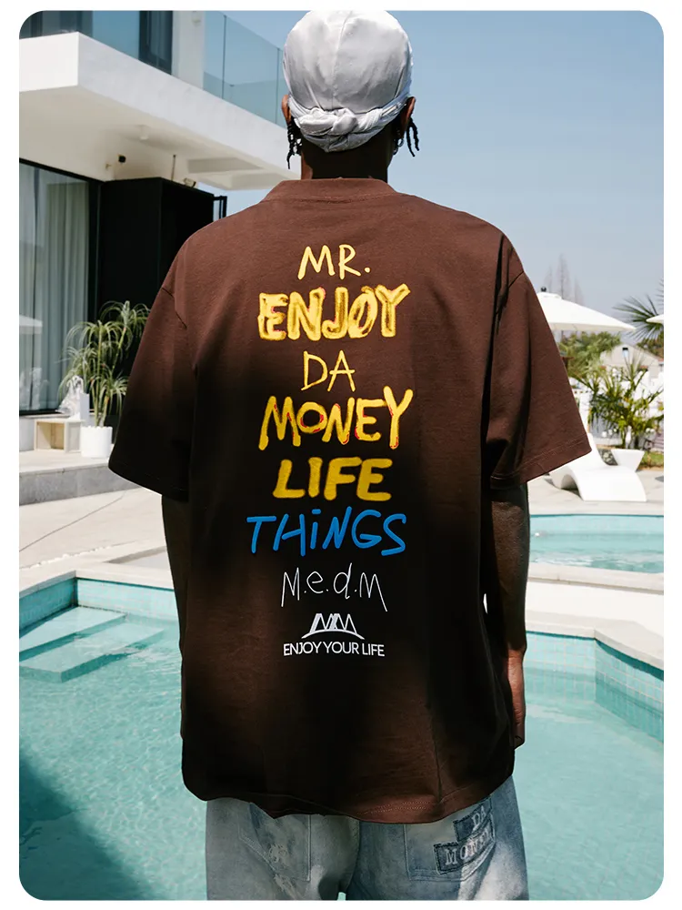 MR. ENJOY DA MONEY  |Unisex Street Style Cotton Oversized Logo T-Shirts