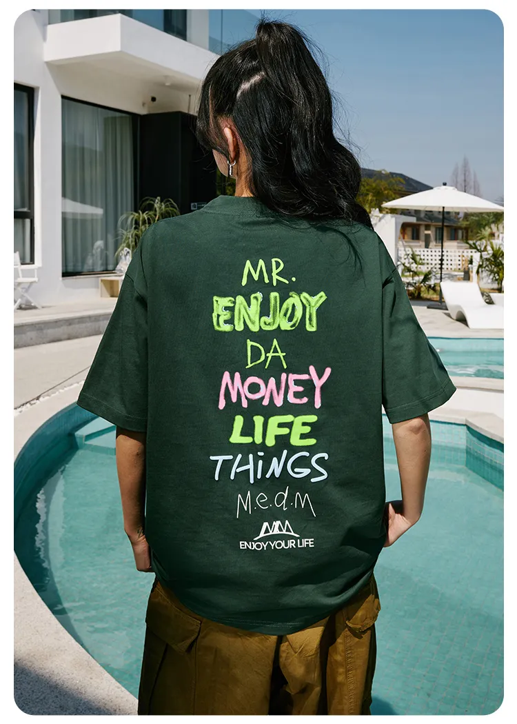 MR. ENJOY DA MONEY  |Unisex Street Style Cotton Oversized Logo T-Shirts