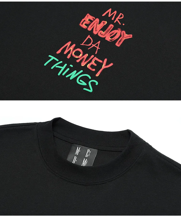 MR. ENJOY DA MONEY  |Unisex Street Style Cotton Oversized Logo T-Shirts