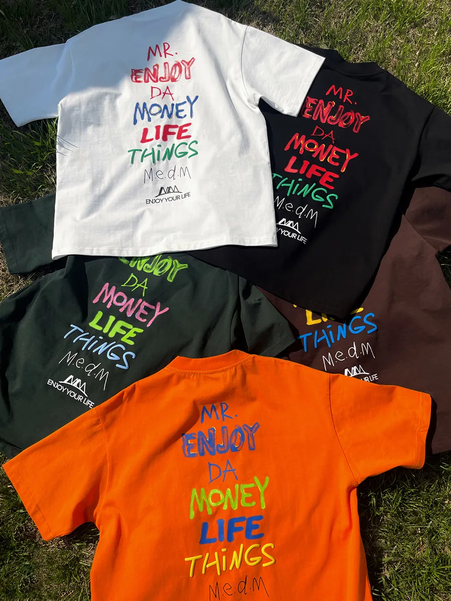 MR. ENJOY DA MONEY  |Unisex Street Style Cotton Oversized Logo T-Shirts