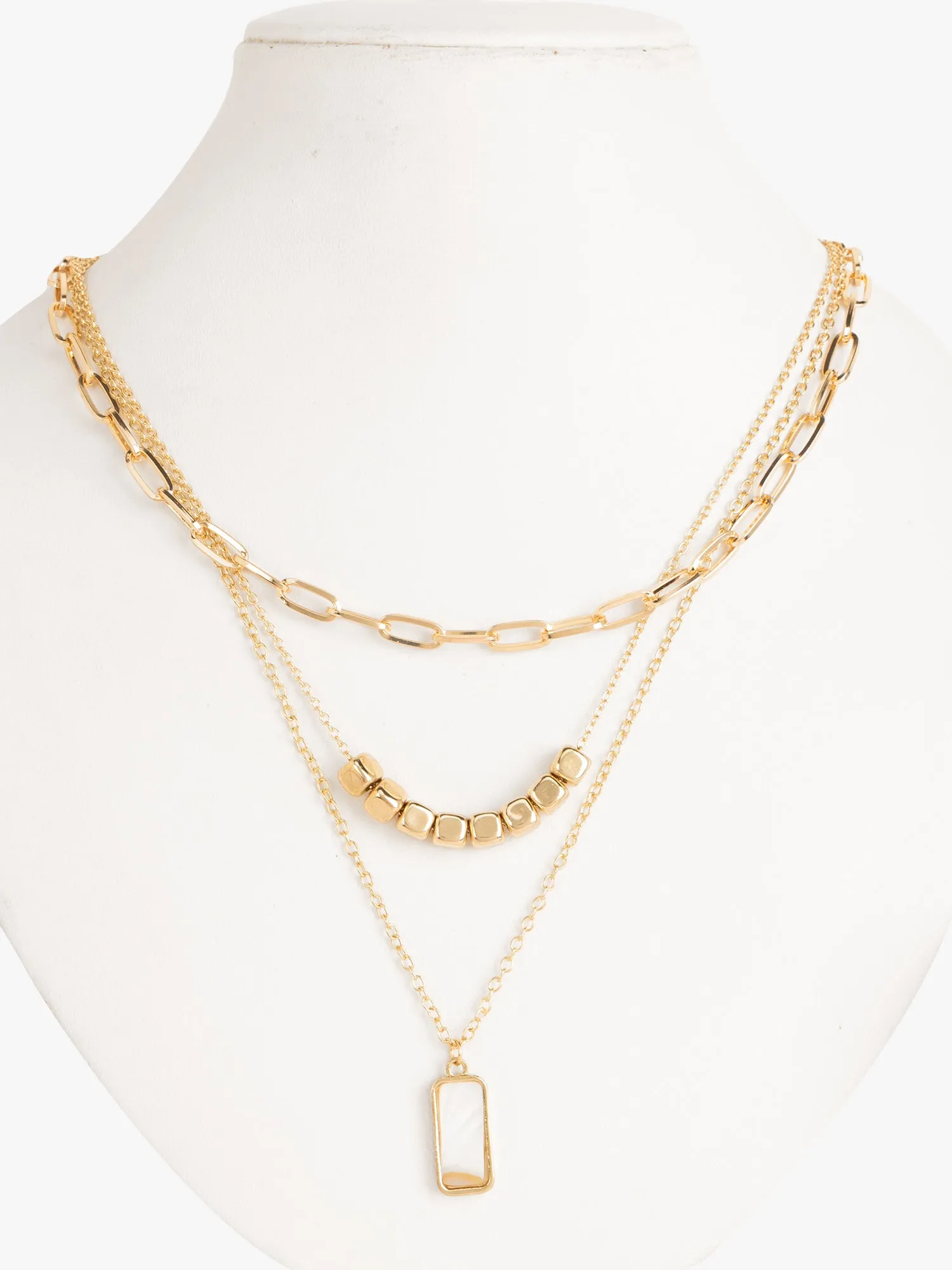 Multi-Layer Metal Chain Pendant Necklace