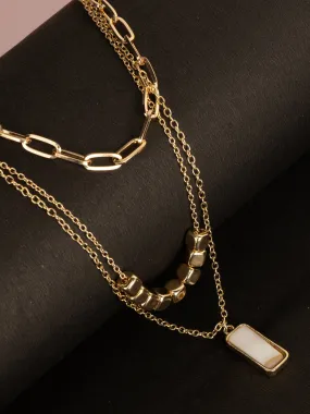 Multi-Layer Metal Chain Pendant Necklace