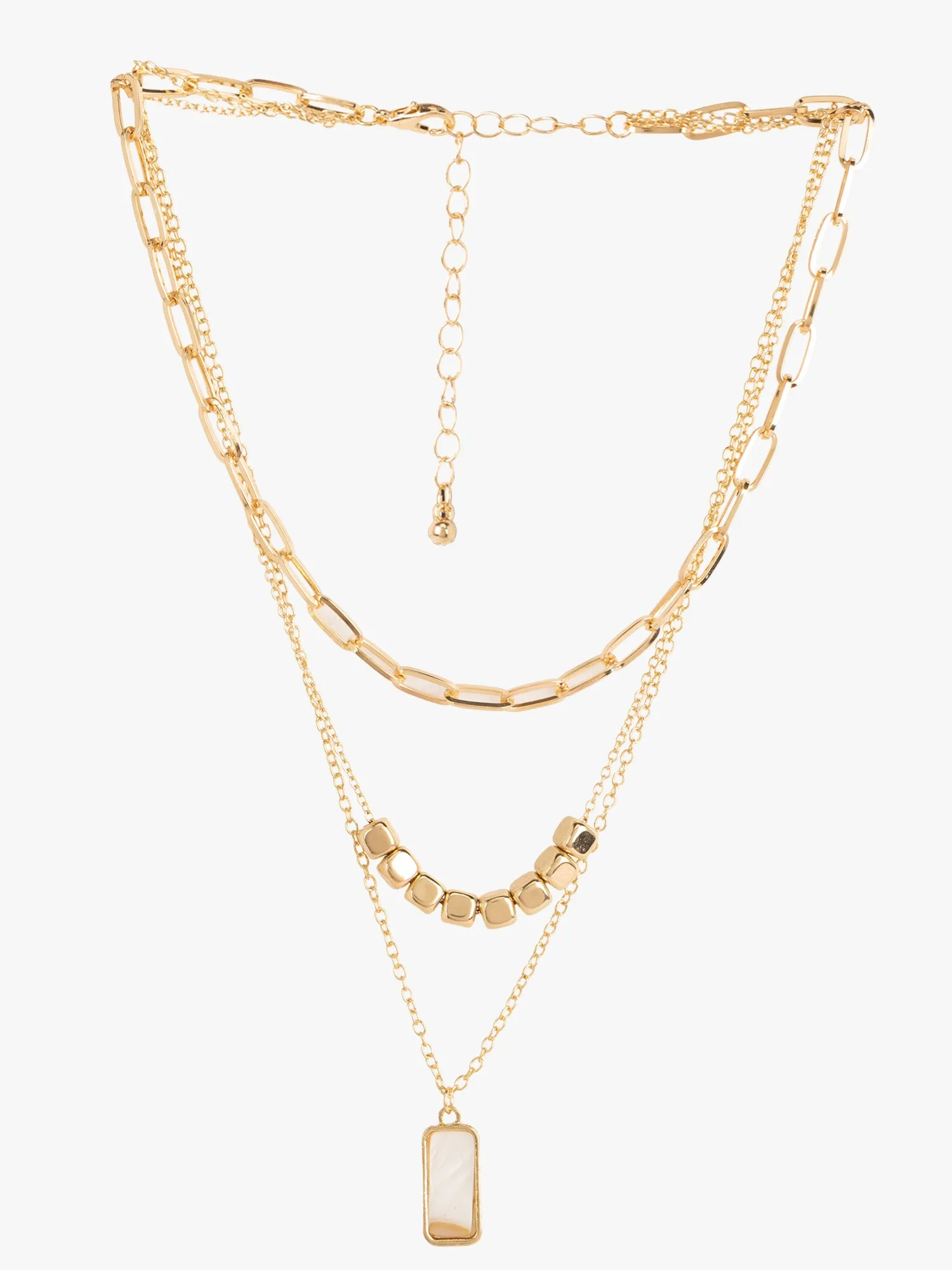 Multi-Layer Metal Chain Pendant Necklace