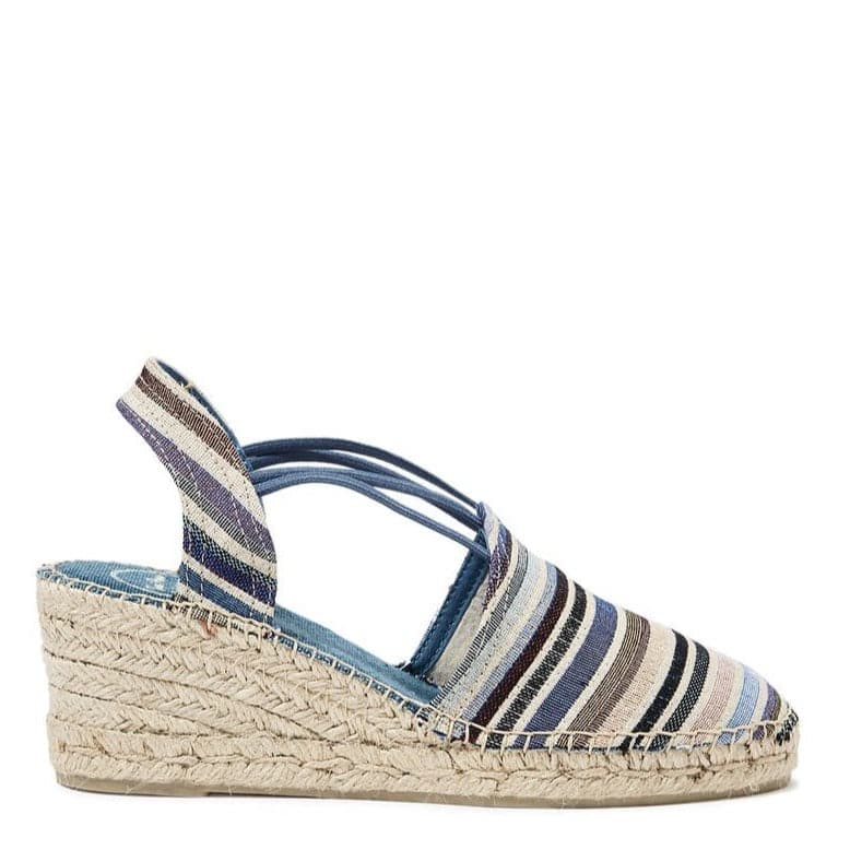 Multicolor Cotton Blend Wedge Espadrille for Women - Tania-MD