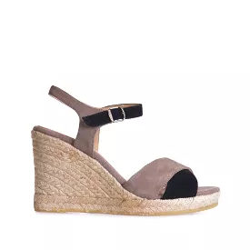 Multicolor Suede Leather Wedge Espadrille for Women - Mar-A